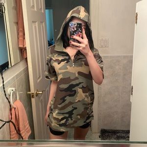 Camo Hoodie Short Sleeve